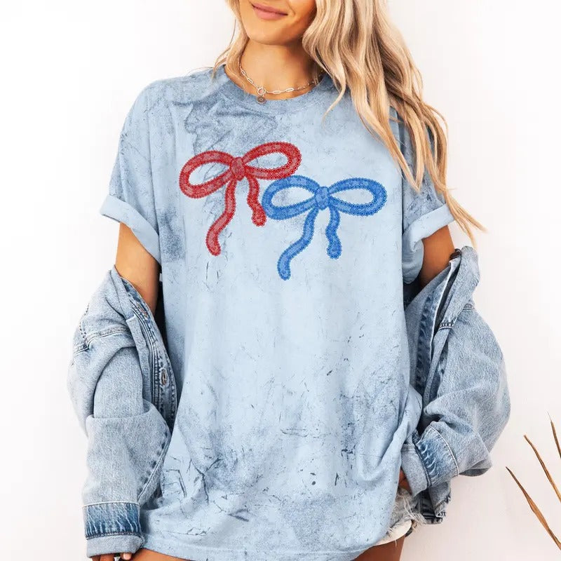 Retro Lace, Red, Blue, Patriotic, America, 4th of July, Color Blast Tshirt Comfort Colors T-Shirt, Women's Comfort Colors...
