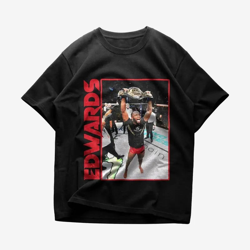 Retro Leon Edwards T-Shirt Vintage Gift For Women and Man Unisex 90s Long Sleeve Love Womenswear Cotton Hoodie Sweatshirt