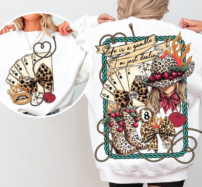 Retro Leopard Western Country Life Is Gamble Wild West Retro Cowgirl Turquoise Western Shirt T-Shirts, Hoodie, Sweatshirt