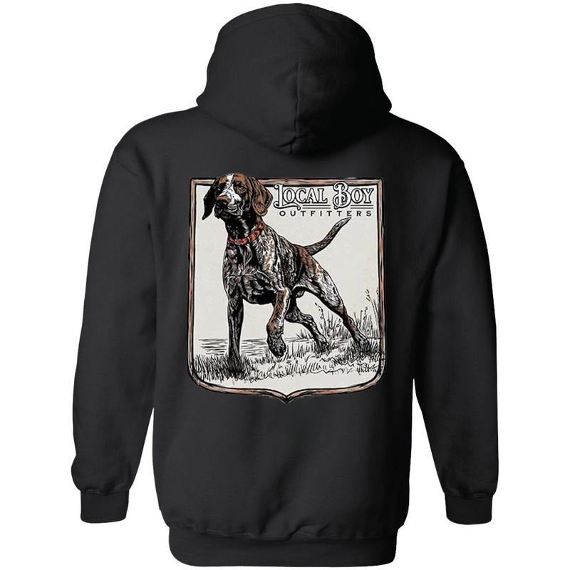 Retro Local Boy Outfitters Pointer Hunting Dogs Camo Back Side Unisex Hoodie - Sweater