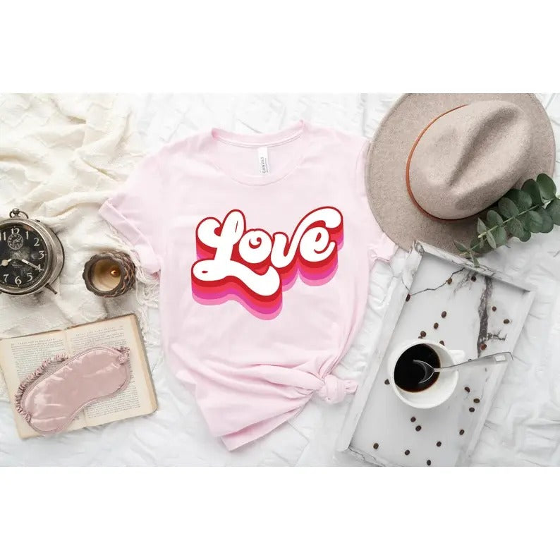 Retro Love Shirt - Valentine's Day Sweatshirt, Hoodie, T-Shirt | PrintMintTees.com