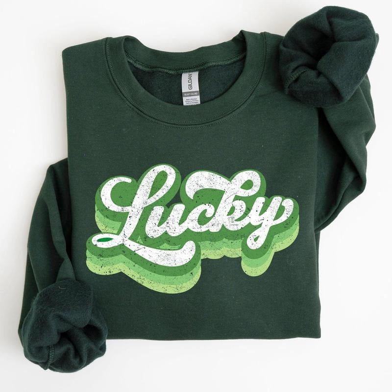 Retro Lucky Vintage St Patrick'S Day Shirt Hoodie Sweatshirt