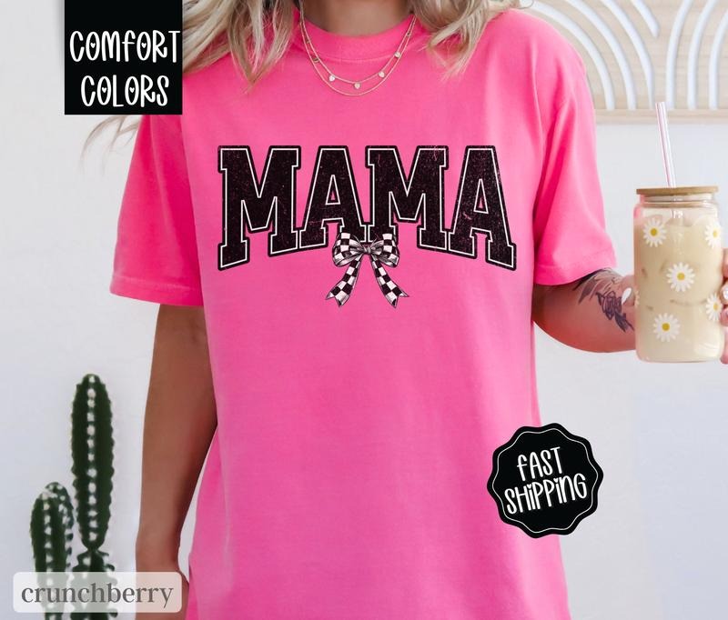 Retro Mama Checkered Shirt, Mother's Day Gift for Mom, Mom Shirt, Retro Mama Shirt, Comfort Colors Mama Tshirt Hoodie,...