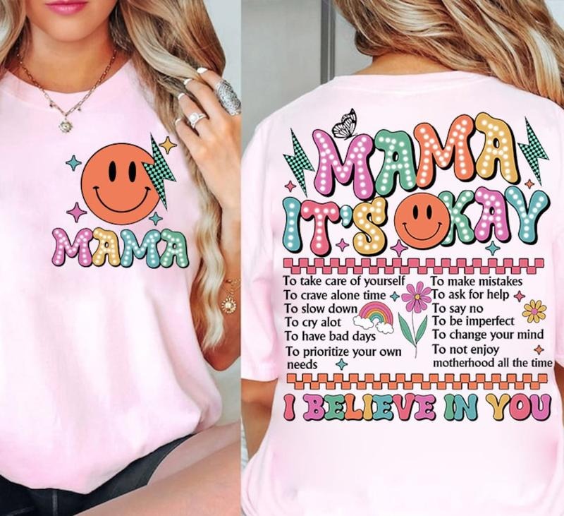 Retro Mama It's Okay shirt, One Mental Health shirt, Mothers Day Gift Hoodie Sweatshirt | PrintMintTees.com