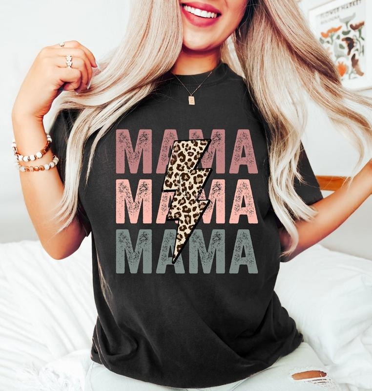 Retro Mama Shirt, Leopard Mama Shirt, Mom Life Shirt,Girl Mama Shirt, Motherhood Shirt, Cute Mom Shirt,Mothers Day...
