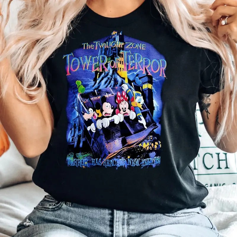 Retro Mouse And Friends Tower Of Terror Shirt, Mouse And Friends Shirt, Magic Kingdom Shirts, Graphic Printed Top, Full...