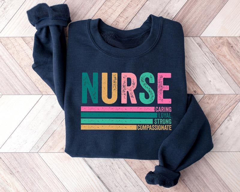 Retro Nurse Sweatshirt, ER RN Shirts, Nurses Superhero, Nurse Week, Shirt For Woman, Nursing Shirt, Nursing School Tee,...