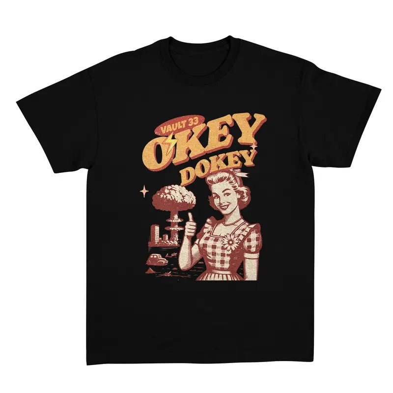 Retro Okey Dokey Shirt, Fallout Inspired Fallout Time Tee, Unisex Classic Cotton Fallout Game Shirt Hoodie Sweatshirt