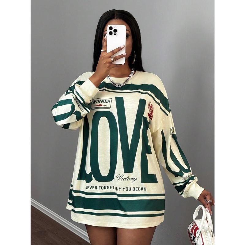 Retro Oversized T-Shirt Streetwear Long Sleeve Graphic Tees Printed Crewneck Tops Hoodie Sweatshirt | PrintMintTees.com