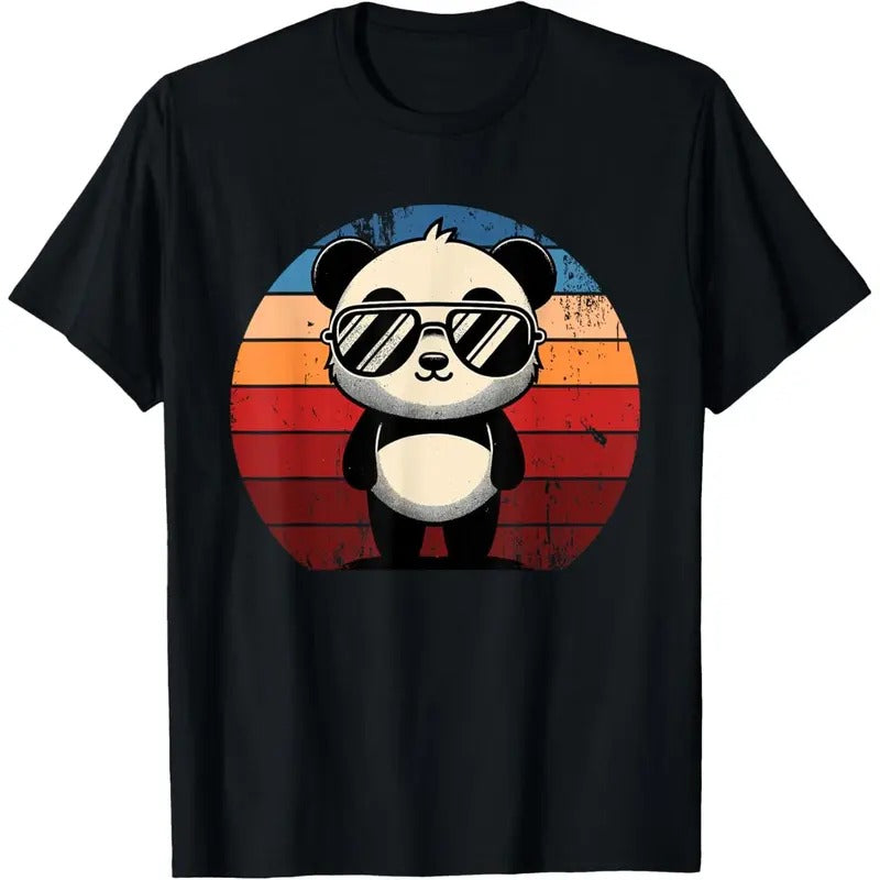 Retro Panda in Sunglasses BBQ Pool Party Funny Panda T-Shirt Made in USA Hoodie Sweatshirt | PrintMintTees.com