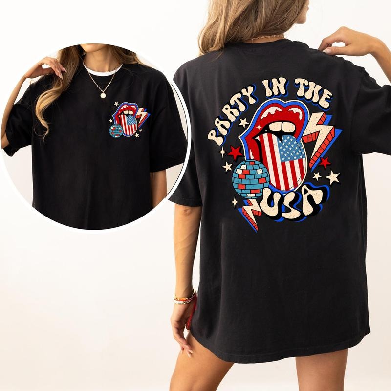 Retro Party In The USA Shirt, 4th Of July Shirt, Patriotic, 4th of July Independence Day Graphics Shirt, Retro Boho USA...