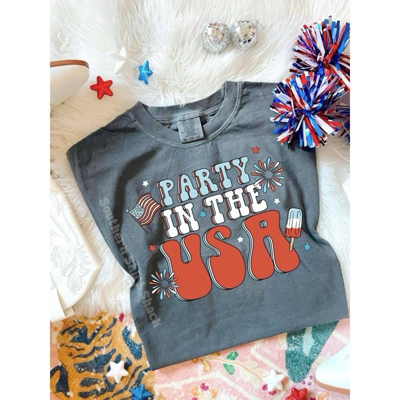 Retro Party in the USA T shirt  | Pepper comfort colors t shirt | Cute 4th of July Shirt Hoodie Sweatshirt