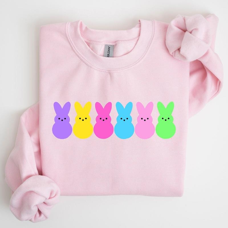 Retro Peeps Easter Candy Rabbit Bunny Crew Neck T-Shirts, Hoodie, Sweatshirt