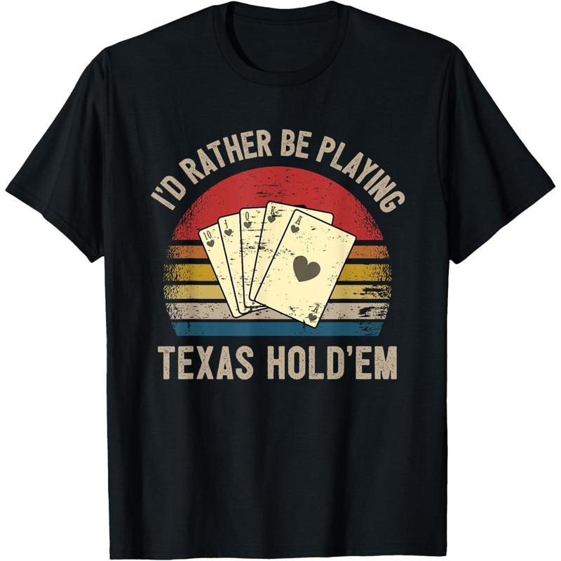 Retro Poker Player Texas Hold'em Poker Game Royal Flush T-Shirt made in usa Hoodie Sweatshirt | PrintMintTees.com