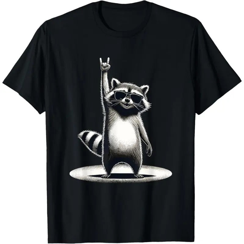 Retro Raccoon Rock Music Gift Men Kids Women Funny Raccoon T-Shirt made in usa Hoodie Sweatshirt | PrintMintTees.com