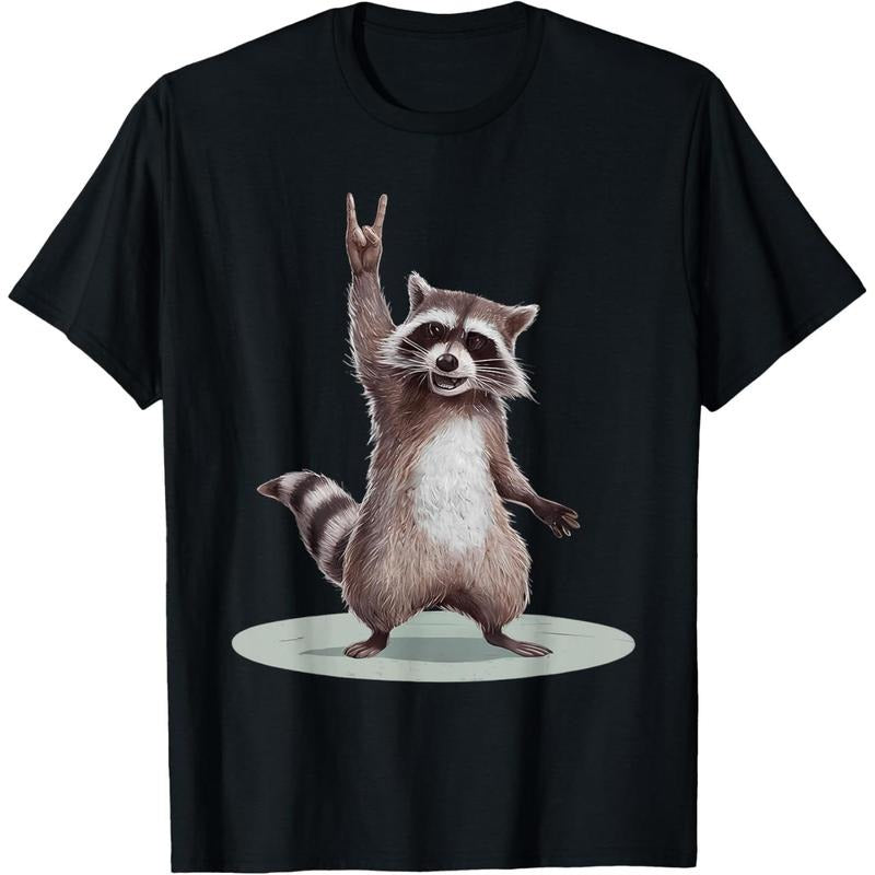 Retro Raccoon Rock Music Men Kids Women Funny Raccoon T-Shirt made in us Hoodie Sweatshirt | PrintMintTees.com