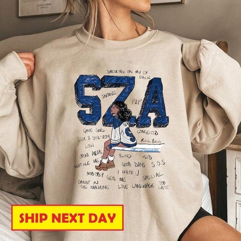 Retro SZA Sweatshirt, Sza Shirt Good Days, SZA Merch, Sza Sos Tour Shirt 2023, Sza Sos Album Shirt, Gift for Sza Fans,...