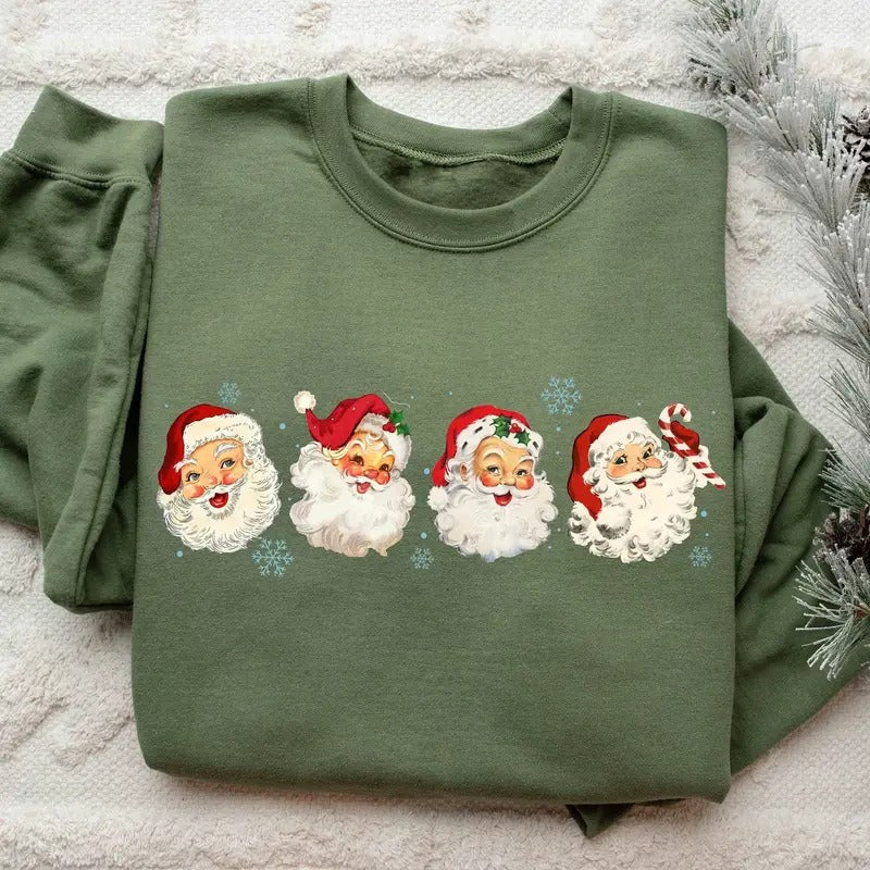 Retro Santa Christmas Sweatshirt, Christmas Santa Sweater, Retro Santa Shirt, Xmas Santa Sweatshirt, Women Gift For...