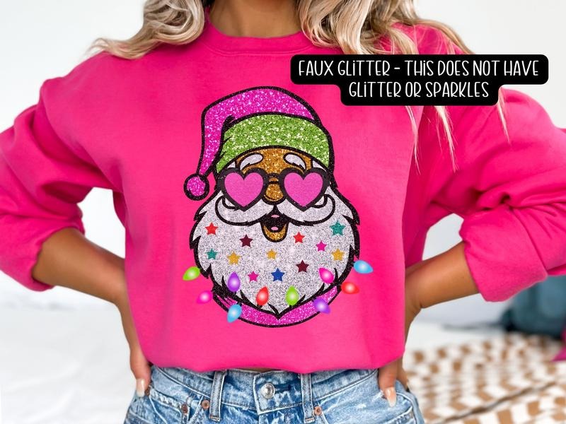 Retro Santa with Glasses Christmas Sweatshirt Shirt Hoodie | PrintMintTees.com