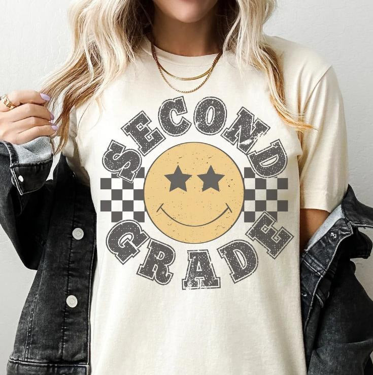 Retro Second Grade Teacher Shirt, 2nd Grade Teacher Tee, First Day of School Matching TShirt, New Teacher Gift, Teacher...