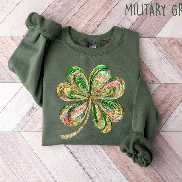 Retro Shamrock Sweatshirt, Womens Shenanigans Sweatshirt, Cute St Patricks Day Sweatshirt, Lucky Sweatshirt, Irish Shirt,...