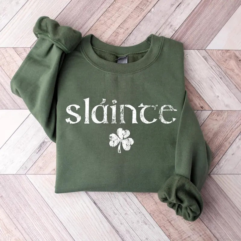 Retro Slainte Sweatshirt, Slainte St Patricks Day Sweatshirt, St Patricks Day 2025 Sweatshirt, Shenanigans Shirt, St...