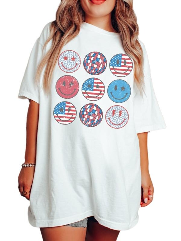 Retro Smiley Flag Usa Shirt, 4th Of July Smiley Face Shirt, Fourth Of July Shirt, Patriotic Shirt Gift, America Smiley...
