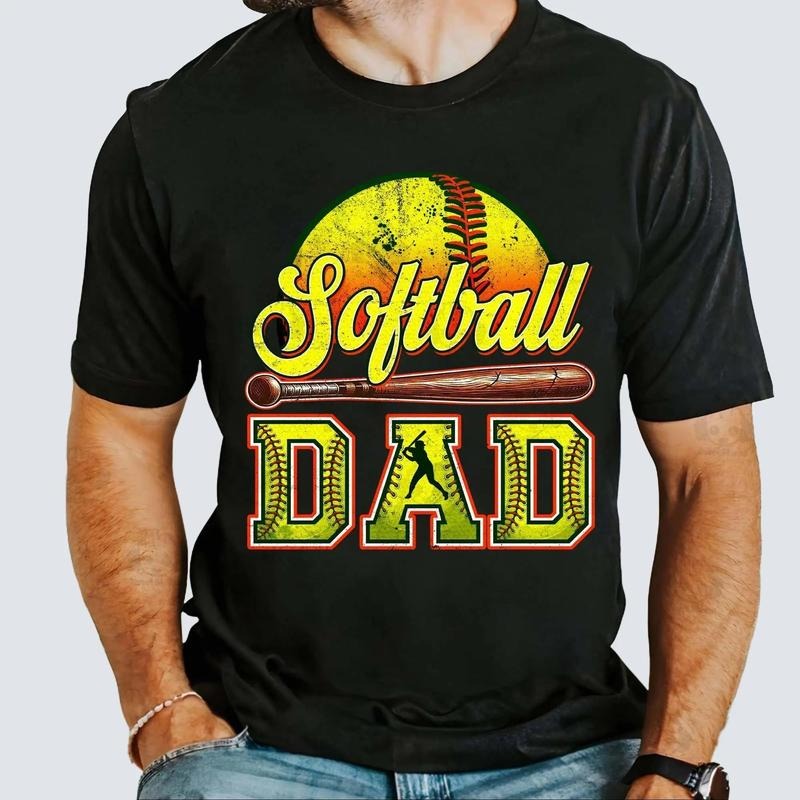 Retro Softball Dad Shirt for Men Funny Game Day Father's Day Gift Unisex Premium 100% Cotton Hoodie Sweatshirt