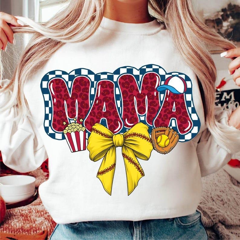 Retro Softball Mama Sweatshirt Leopard Glitter Softball Coquette Bow Game Day Softball Mom T-Shirts, Hoodie