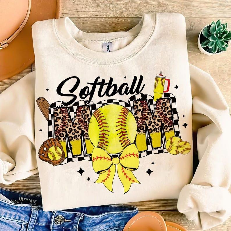 Retro Softball Mama Sweatshirt Softball Coquette Game Day Softball Bow Checker Softball Momstyle{n002}2 Shirt Hoodie