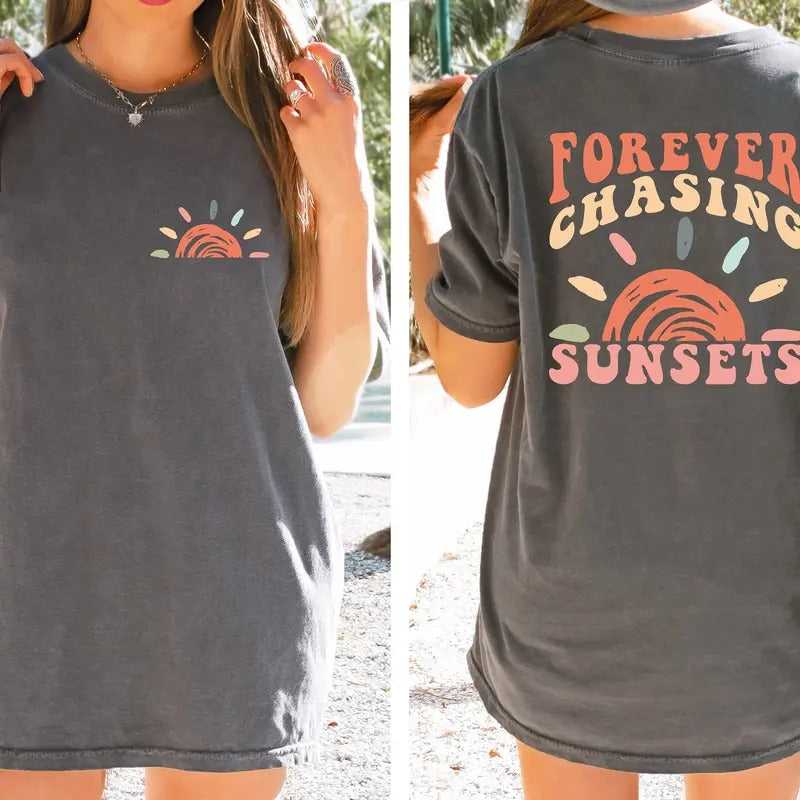 Retro Sunsets Shirt Summer Vacation Shirt Beach Summer Outfit Hoodie Sweatshirt | PrintMintTees.com