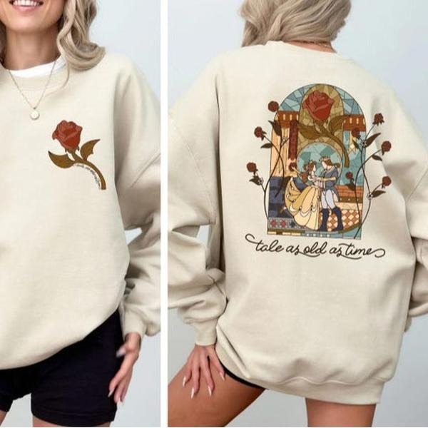 Retro Tale As Old As Time Sweatshirt,  Beauty And The Beast Tee, Princess Belle Hoodie | PrintMintTees.com