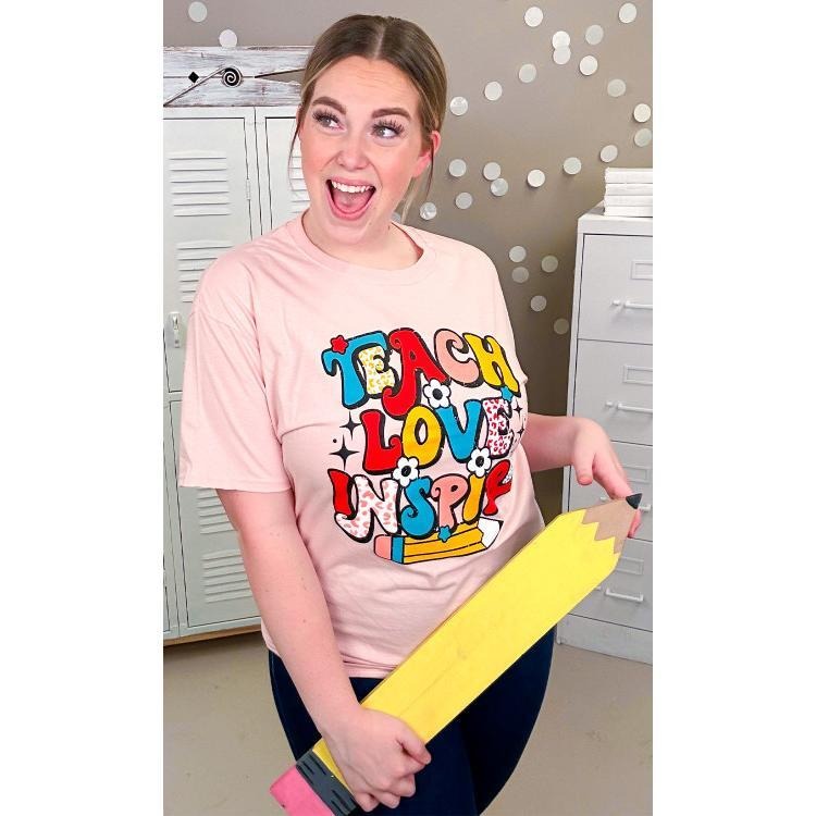 Retro Teach Love Inspire Graphic T-Shirt Hoodie Sweatshirt | PrintMintTees.com