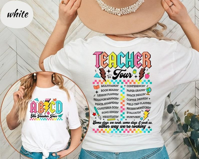 Retro Teacher Tour Print tShirt, Gift for Teacher, Teacher Tour Shirt, End of Year Shirt, Teacher Gift, Back To School ...