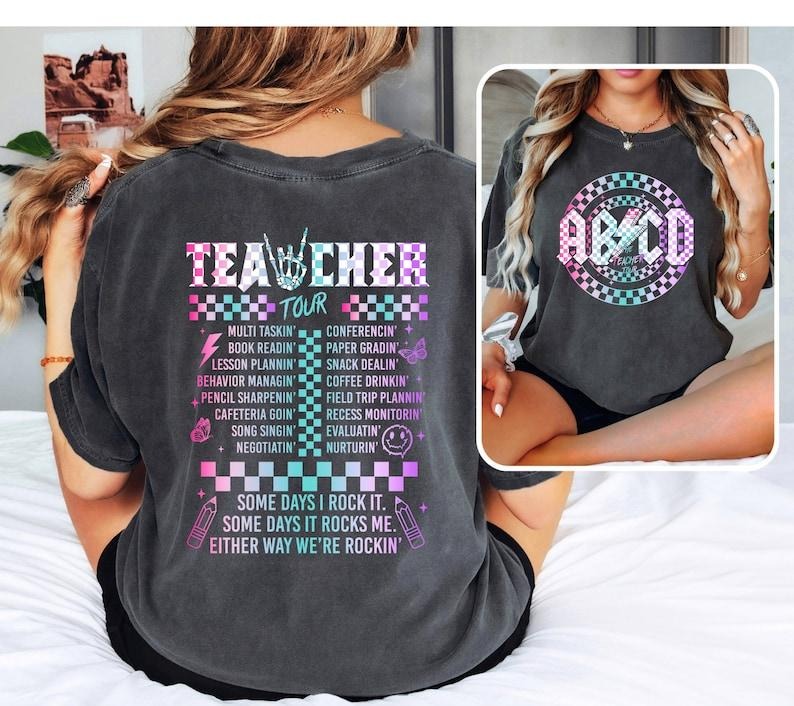 Retro Teacher Tour Shirt, ABCD Teacher Tour Shirt, End of Year Shirt, Teacher Gift, Back To School Shirt, gift for...