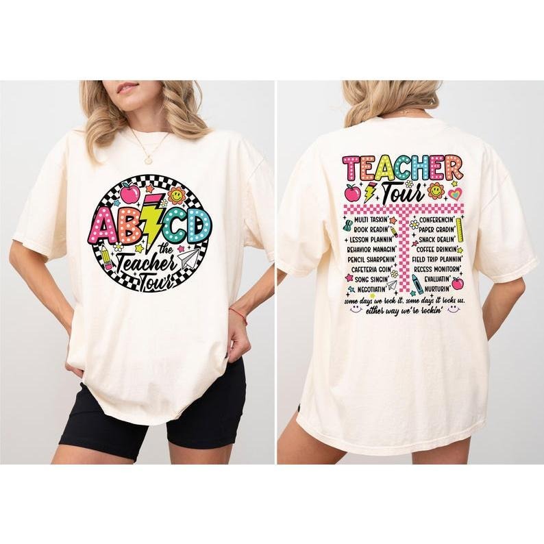 Retro Teacher Tour Shirt, ABCD Teacher Tour T-Shirt, Back To School Tee, Elementary School Teacher Shirts, First Day Of...