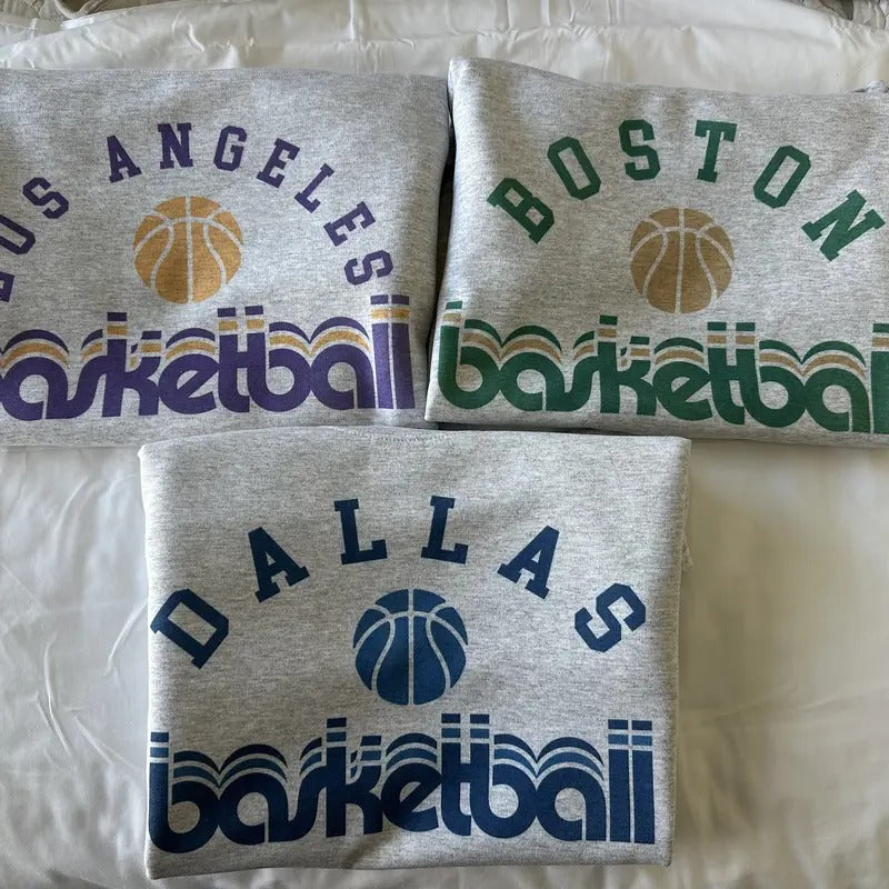 Retro Vintage Basketball Sweatshirt Comfortable Basketball Sweatshirt 2 Shirt Hoodie | PrintMintTees.com