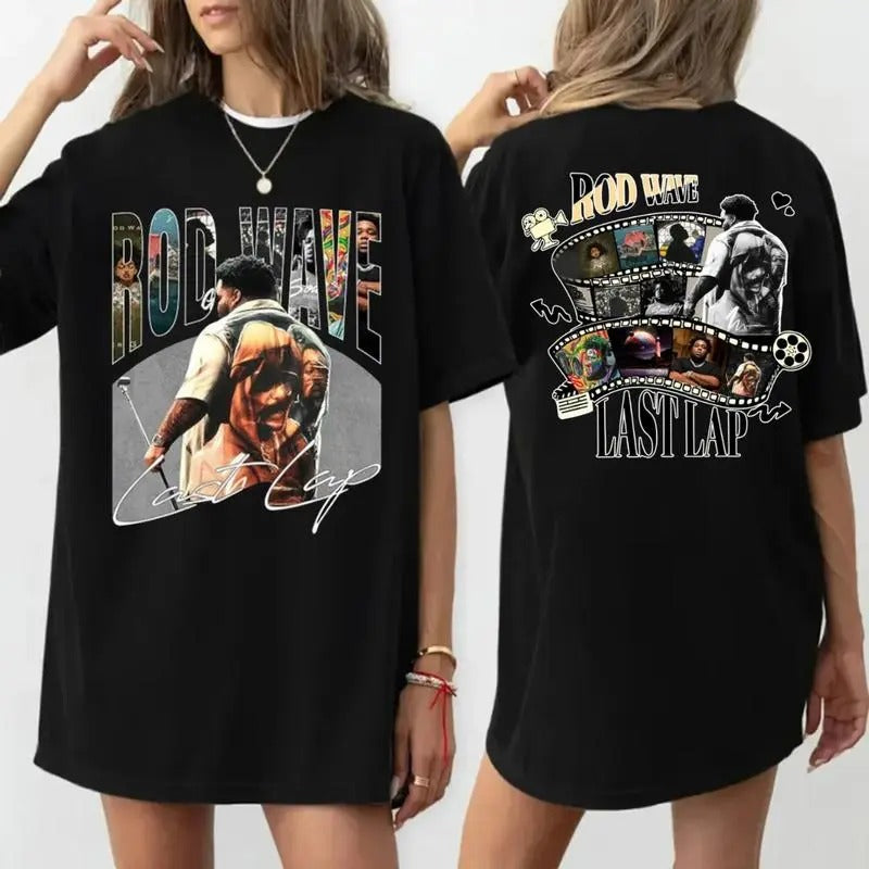 Retro Vintage Rod Wavee Last Lap Two Sides Tshirt Sweatshirt Hoodie, Rod Wave 2024, Hip Hop Concert Shirt, Hiphop...
