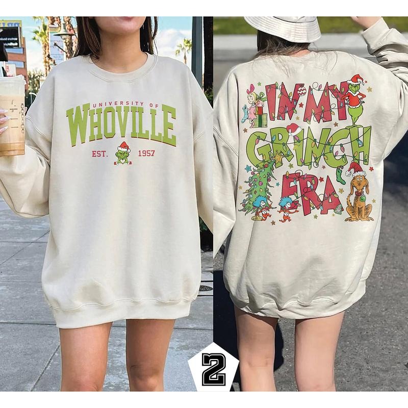 Retro Whoville University Christmas Crewneck Sweatshirt, Hoodie, T-shirt, Cute Christmas Gifts | PrintMintTees.com