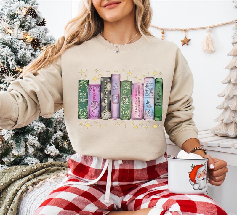 Retro Wicked Changed For Good Book Sweatshirt, Defy Gravity Broomstick Magic Wand Crewneck, Fun Popular Literary T-Shirt...