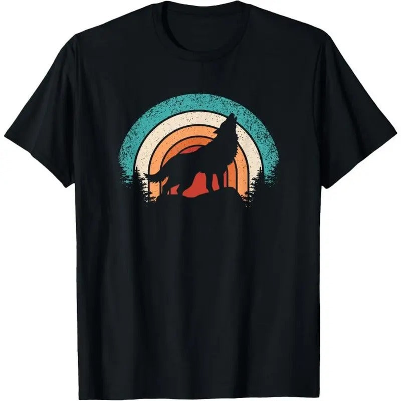 Retro Wolf Lover Nature Wildlife Vintage Wolves T-Shirt Hoodie Sweatshirt | PrintMintTees.com