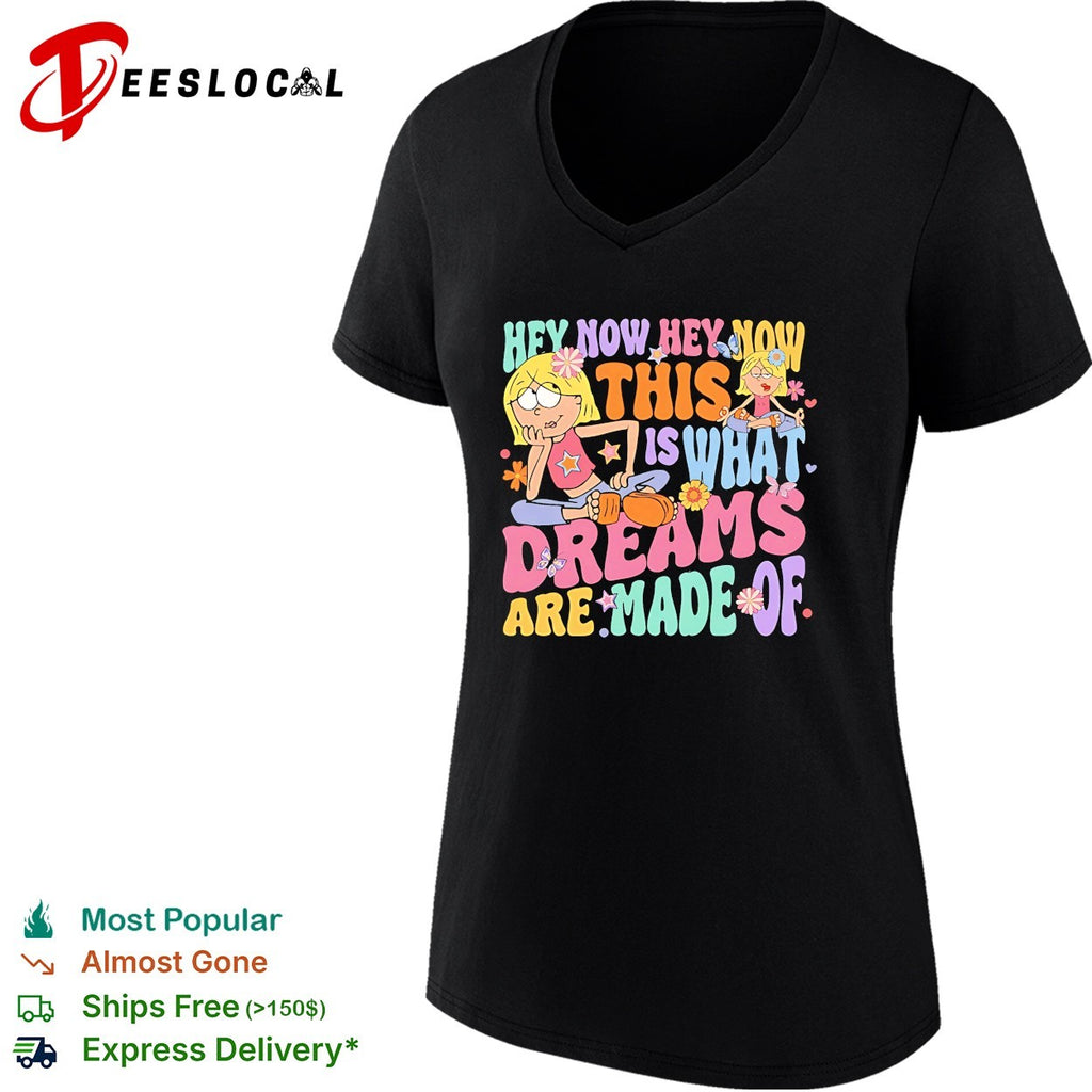 Retro cartoon girl holding guitar hey now this is what dreams are made of shirt