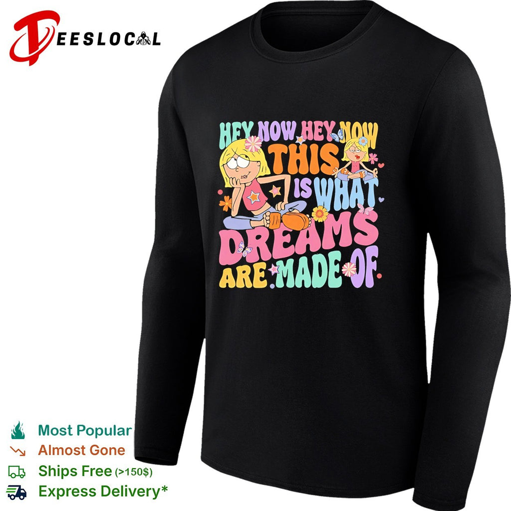 Retro cartoon girl holding guitar hey now this is what dreams are made of shirt