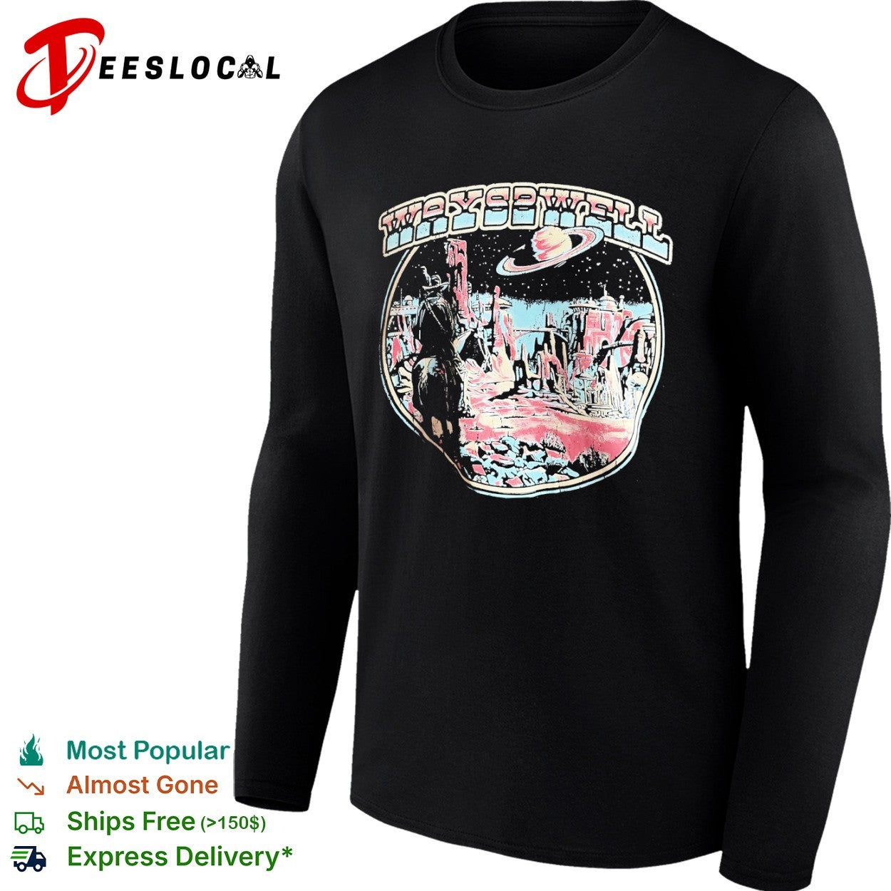 Retro western planet vintage sci-fi landscape shirt