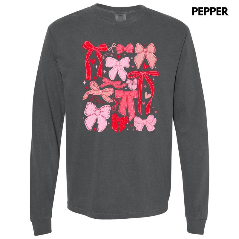 Ribbon & Bow Collage Long Sleeve Comfort Colors T-Shirt 'NLB' Hoodie Sweatshirt | PrintMintTees.com