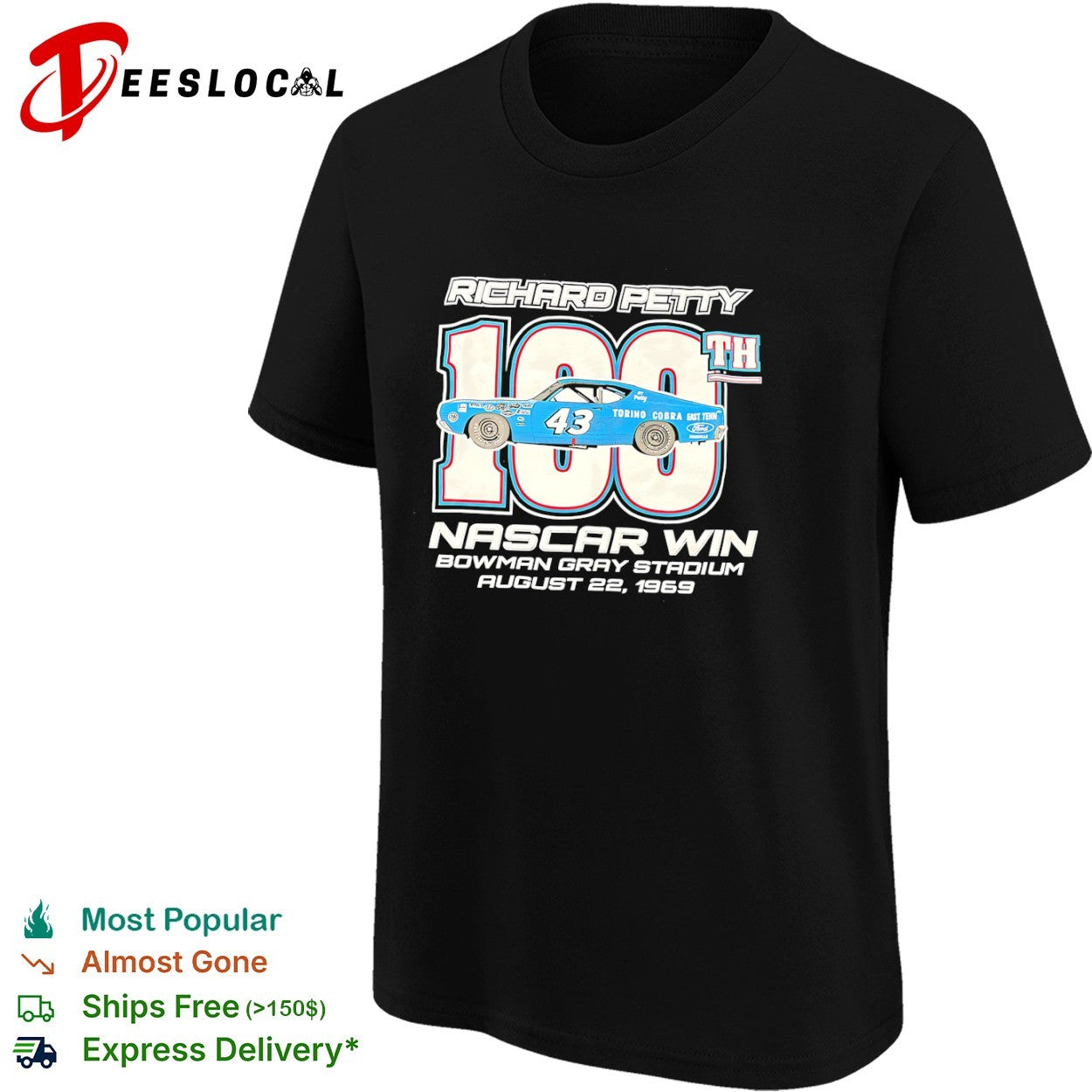 Richard Petty 100th NASCAR win 1969 car shirt