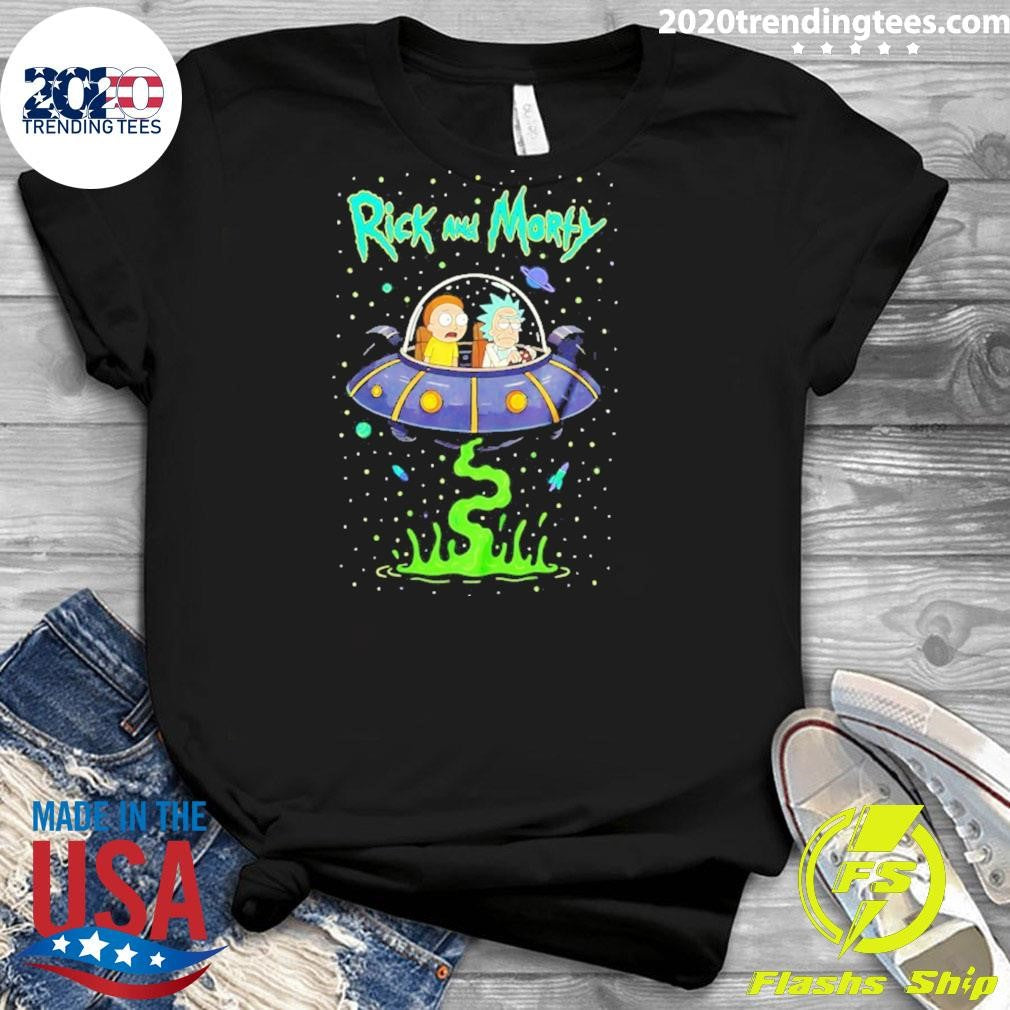 Rick And Morty Spaceship Graphic Characters Shirt