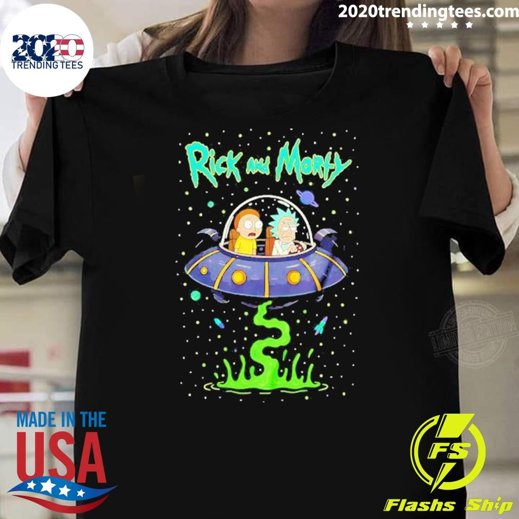 Rick And Morty Spaceship Graphic Characters Shirt