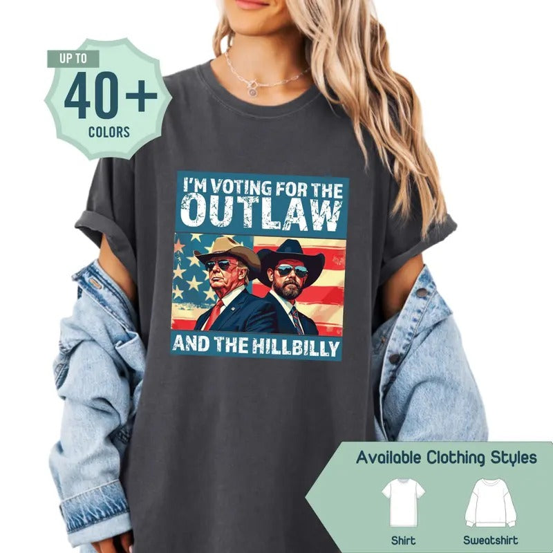 Ridin with the Outlaw Trump Shirt, 2024 Election Conservative Tee for Republican Supporters,  Gifts for Supporters, Gift...