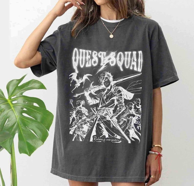 Ridoc Quest Squad Onyx Storm Comfort Colors Shirt, Onyx Storm Shirt, fourth wing merch, Basgiath War College,iron...